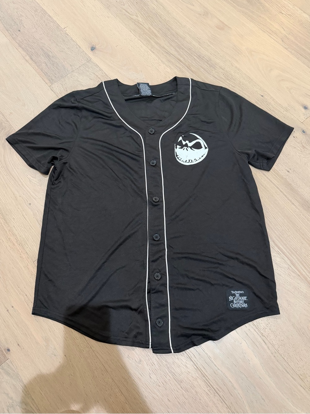 The Nightmare Before Christmas Button Front Baseball Jersey Shirt